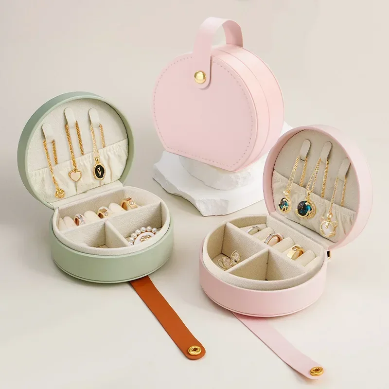 As per Semicircle Portable Jewelry Box Storage Box Princess Handbag Mini Earrings Necklace Ring Box Cross-border Spot