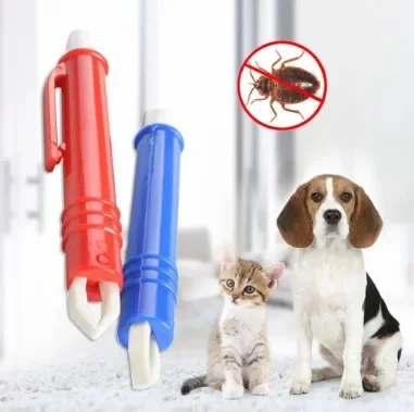 Pinzas para ácaros, garrapatas y pulgas para perros, pinzas para pulgas, removedor de Clip, herramienta para quitar pulgas de conejo, suministros para peluquero y mascotas