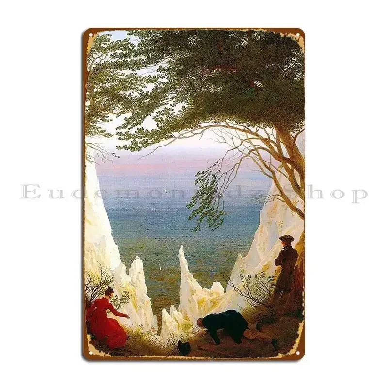 Hd Caspar David Friedrich Chalk Cliffs At Ruegen 1818 1819 Metal Plaque Design Create Printed Kitchen Wall Decor Tin Sign Poster