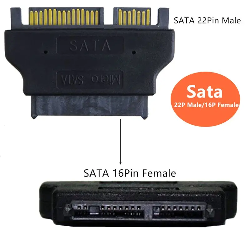 Micro SATA 16Pin (9+7P) Female To SATA 22Pin (7+15P) Male Hard Drive Adapter 1.8-Inch SATA Hard Drive To SATA Card Adapter