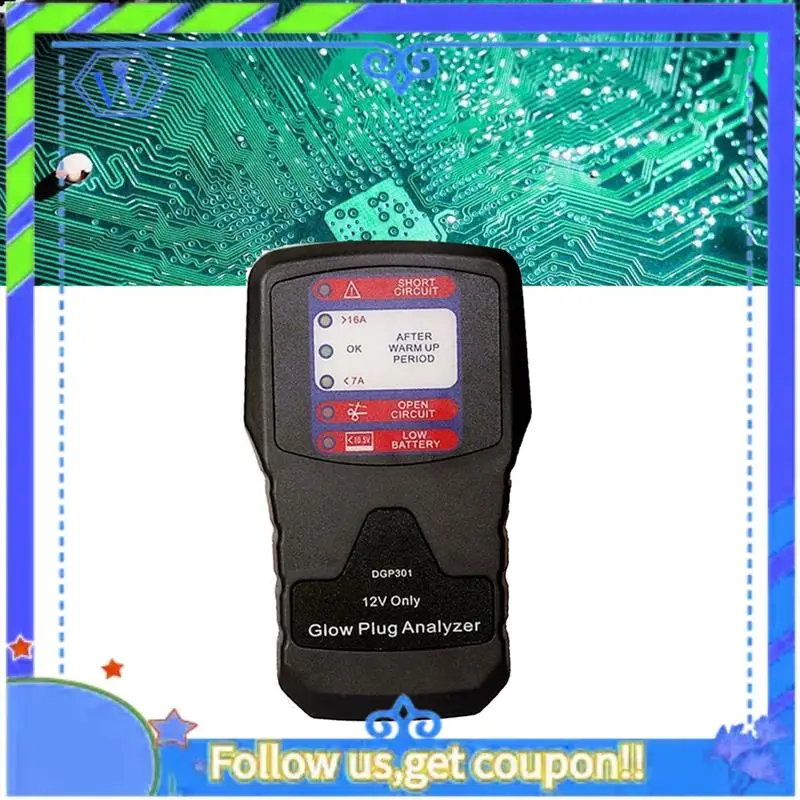 

M46K-12V Automotive Glow Plug Analyzer Diesel Glow Plug Tester LED Diagnostic Tool Tester