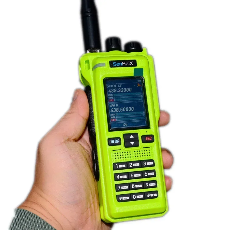 SenHaix GT12 Two Way Radio VHF UHF Large Screen Display TPU Waterproof Air-Band Receiver USB C Port HAM Interphone
