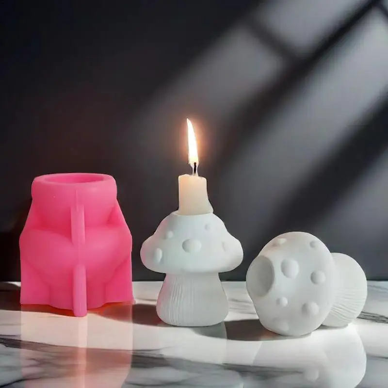 Candle Stick Holder Mold Mushroom Shape Candle Holder Silicone Mold Silicone Mold Home Decoration Candlestick Base Mold Creative