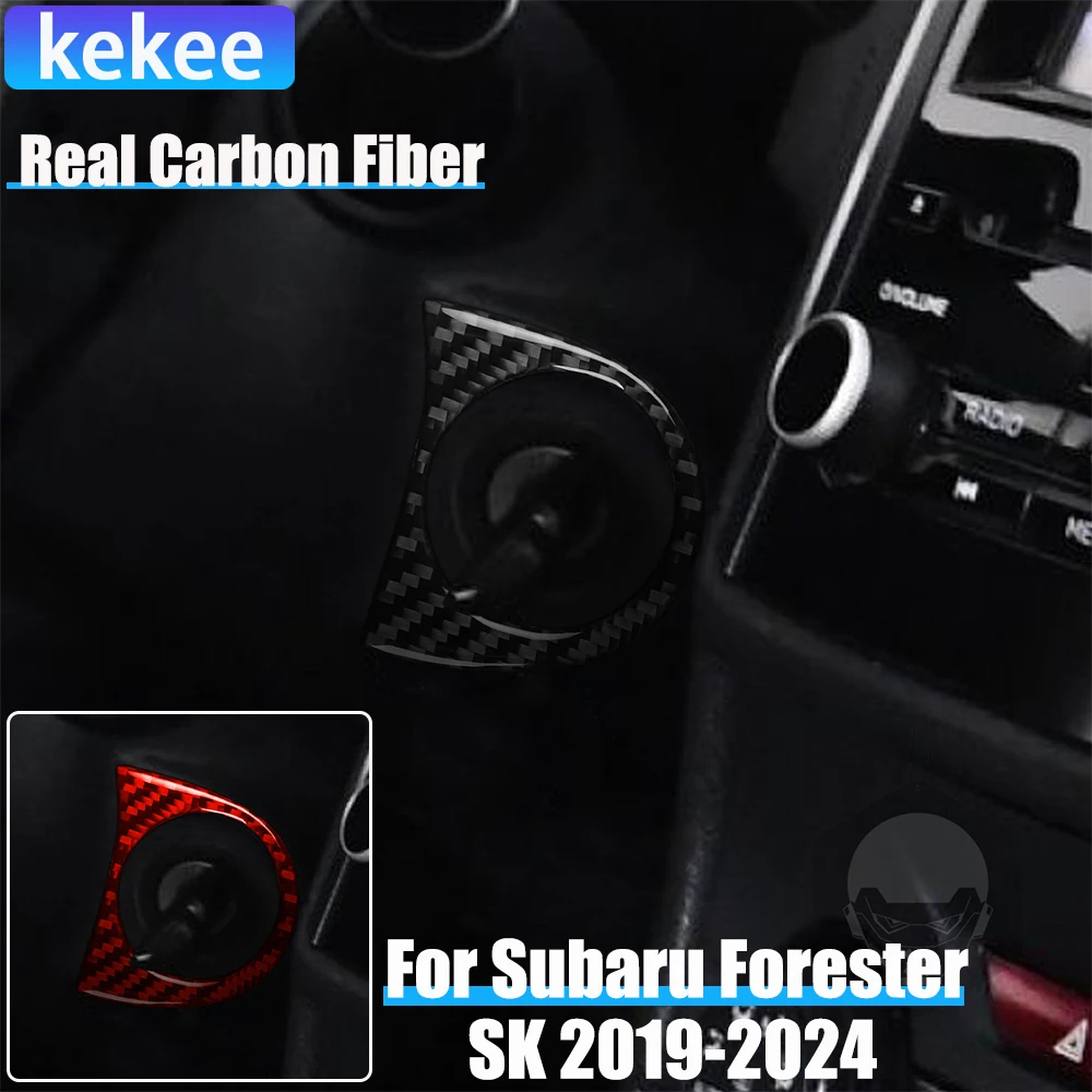 

Real Carbon Fiber Car Accessories Engine Start Panel Cover Soft Sticker For Subaru Forester SK 2019 2020 2021 2022 2023 2024
