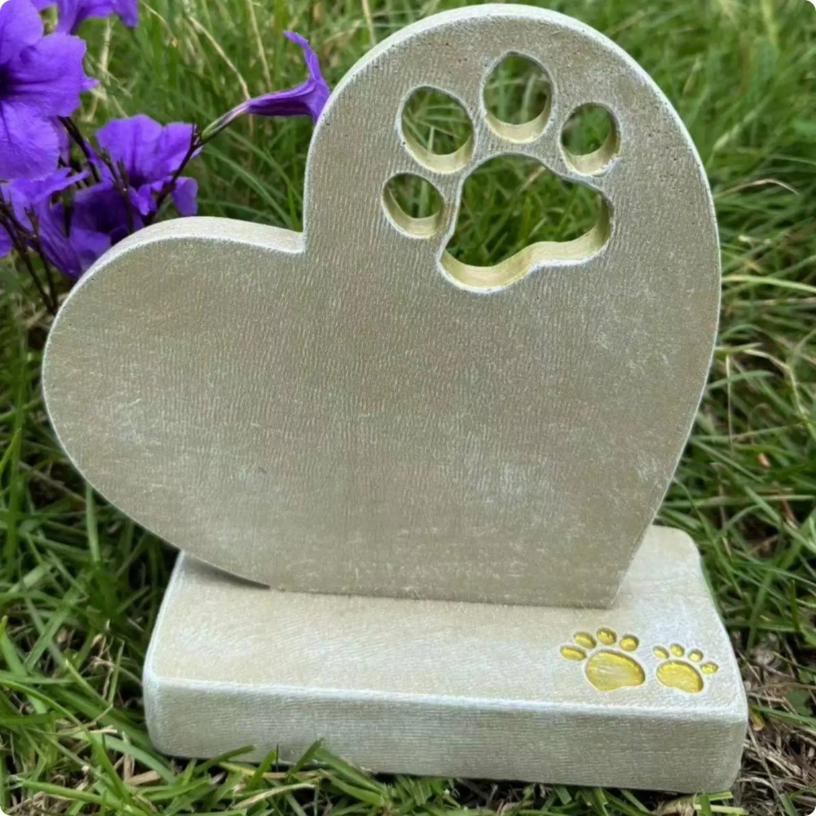 Dog Grave Marker Photo Tribute Resin Pet Memorial Statue Personalized Engraving