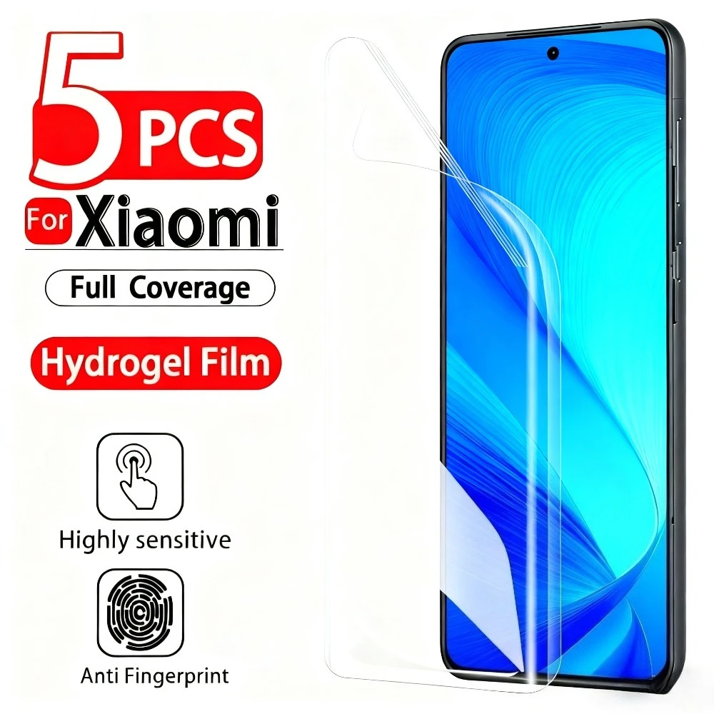 

5Pcs Full Cover Hydrogel Film for Xiaomi 17 Pro Max 15 14 13 12 Pro 15T 14T 13T 12T Pro 13 12 11 Lite Ultra HD Screen Protector