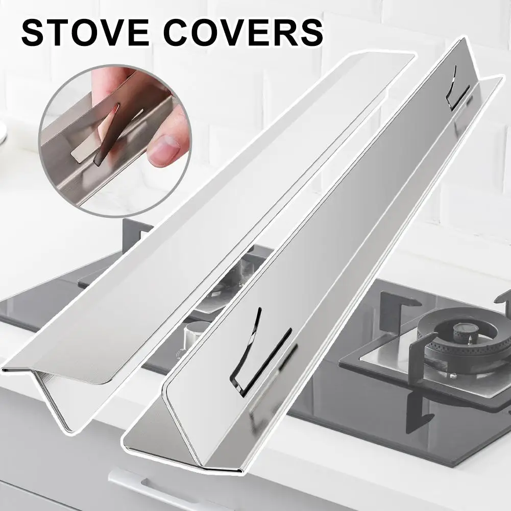 1pc Stainless Steel Stove & Counter Top Covers - Oven Filler Kit Heat Resistant Slide-in Range Trim Guard for Seamless