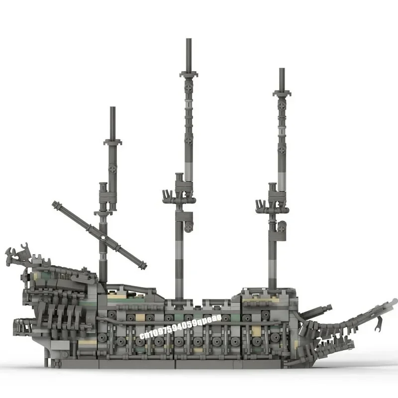 1274Pcs Moc 유럽 중세 해적 시리즈 플라잉 네덜란드 군함 창의적인 아이디어 황제 플래그십 장난감 선물 맞춤 퍼즐