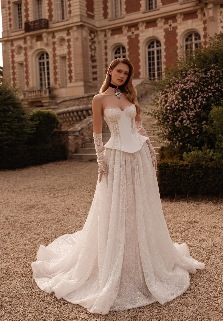 Vestido De Noiva 2026 Luxuoso Vestidos Feminino Elegante Para Casamento A Line Wedding Dress Corset Novias Tendencias Boda Civil