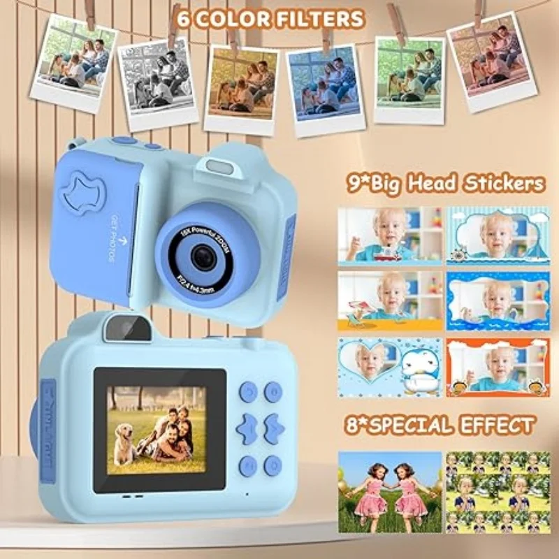 Children's  digital  instant  printing  high-definition 1080P camera toys with  built-in  flash Children's  birthday gift photos