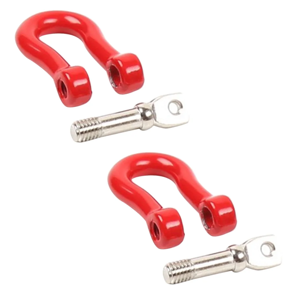 1 Pair/2pcs Useful Universal U Shape Ring Track Durable Racing Style Tow Hook Decoration for Car Truck (Red)