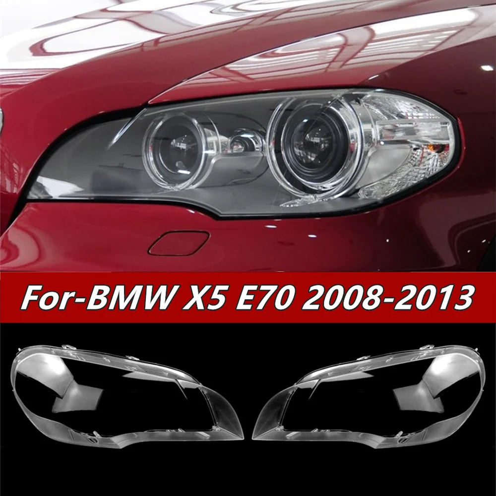Auto Front Headlight Cover For BMW X5 E70 2007-2013 Headlamps Lampshade Lens Transparent Glass Lamp Shell Mask Body Kits