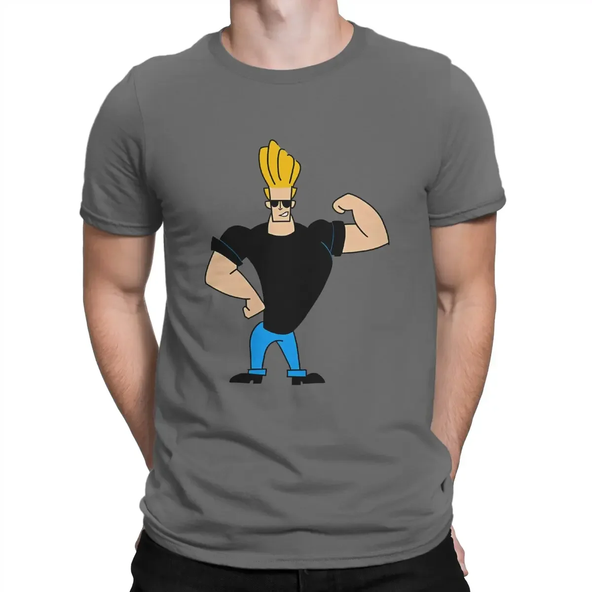 Johnny 2024 Short Sleeve Bravo Cartoon T Shirts Round Collar Tops Men\'s T-Shirt Its Johnny Crazy Cotton Tee Shirt Gift Idea