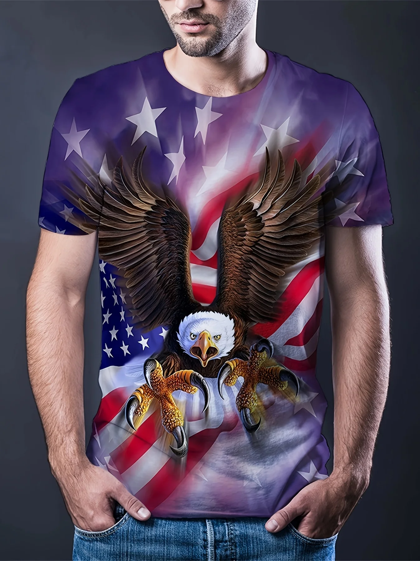 

2024 New Men's 3D Animal Pattern Trendy T-shirt
