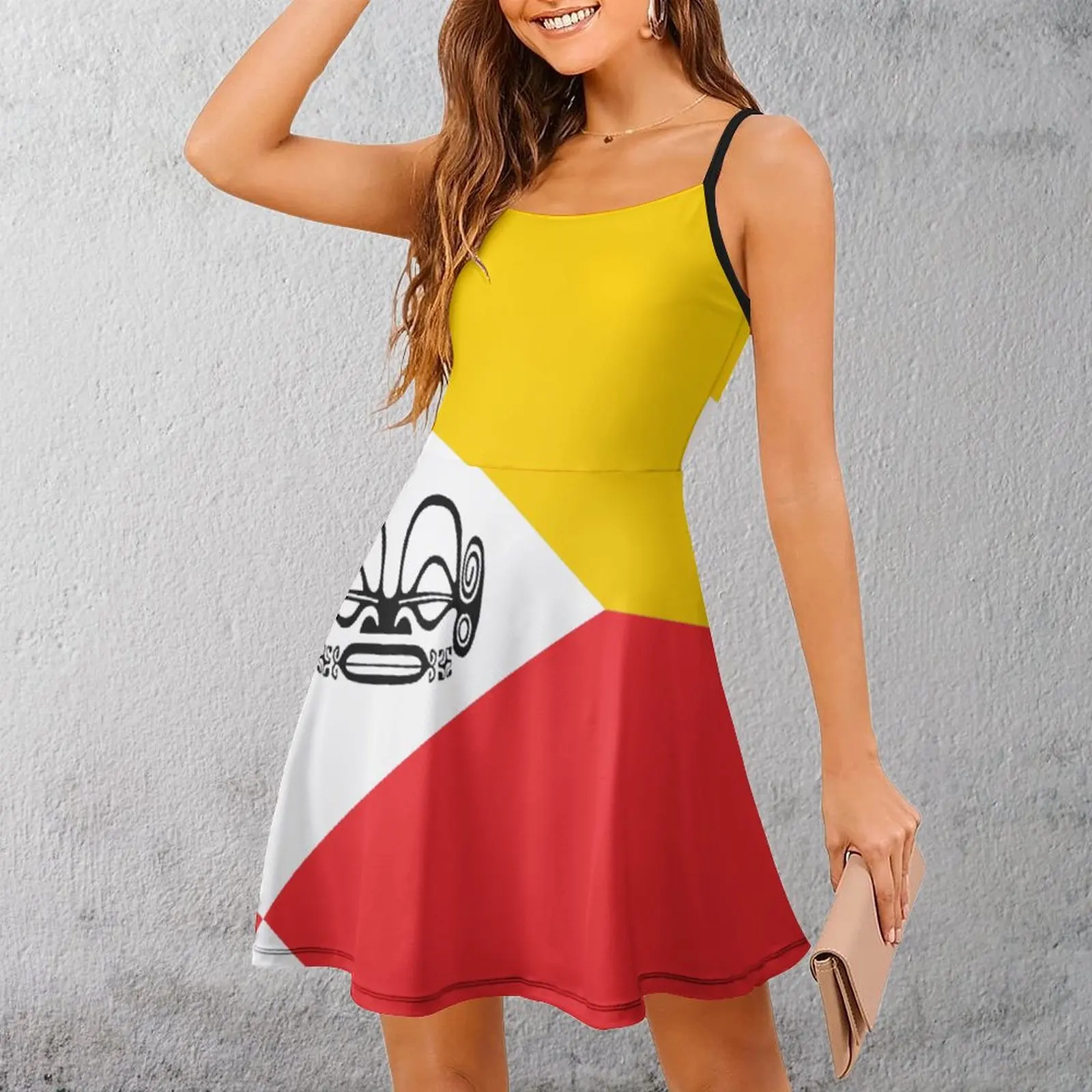 Flag of Marquesas Islands Women's Sling Dress Graphic Vintage Sexy Woman's Clothing Casual Cocktails Suspender Dress