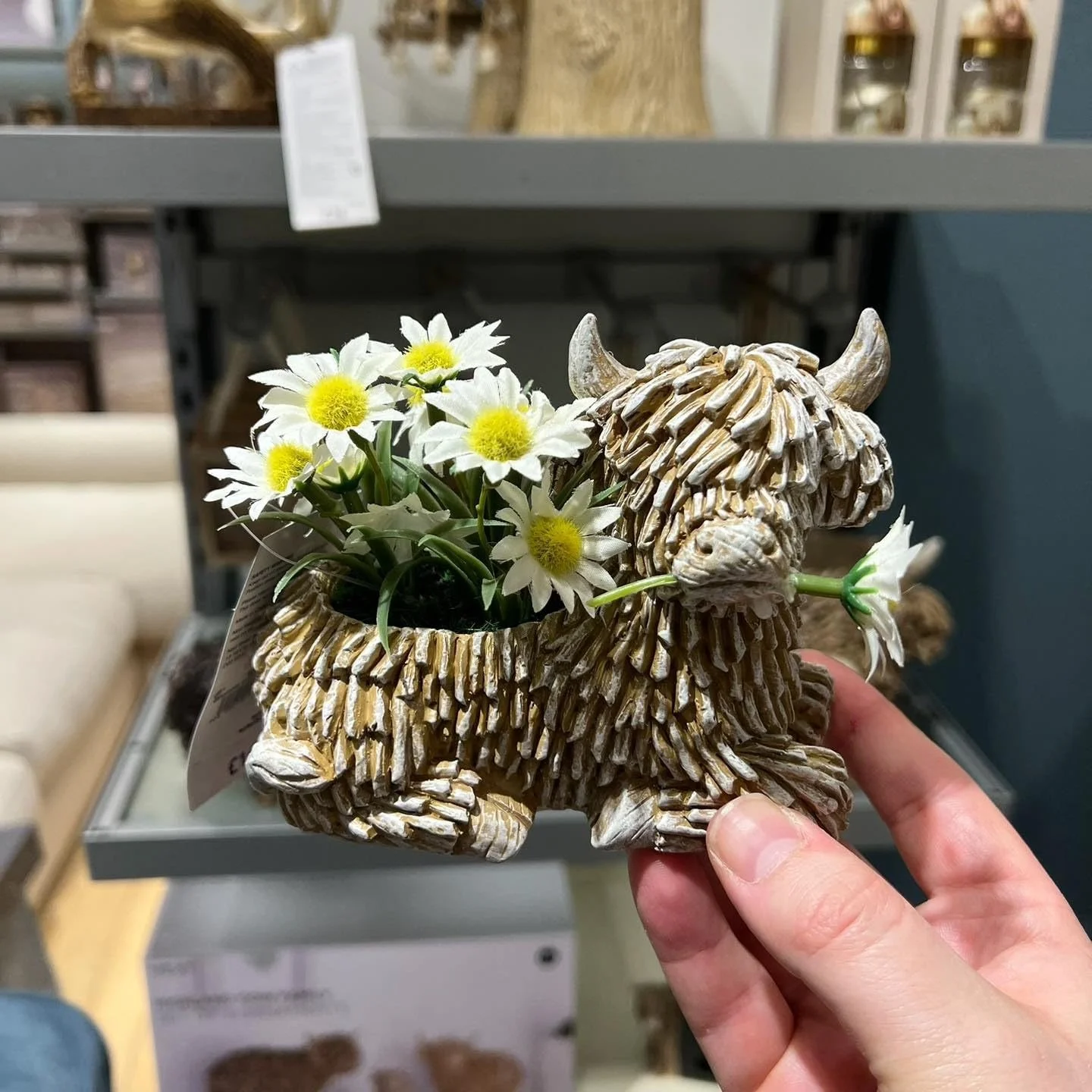 

Creative Resin Prairie Cow Flower Pot for Balcony Planting Personalized Flower Vase Decorative Accory DIY Knitting Material