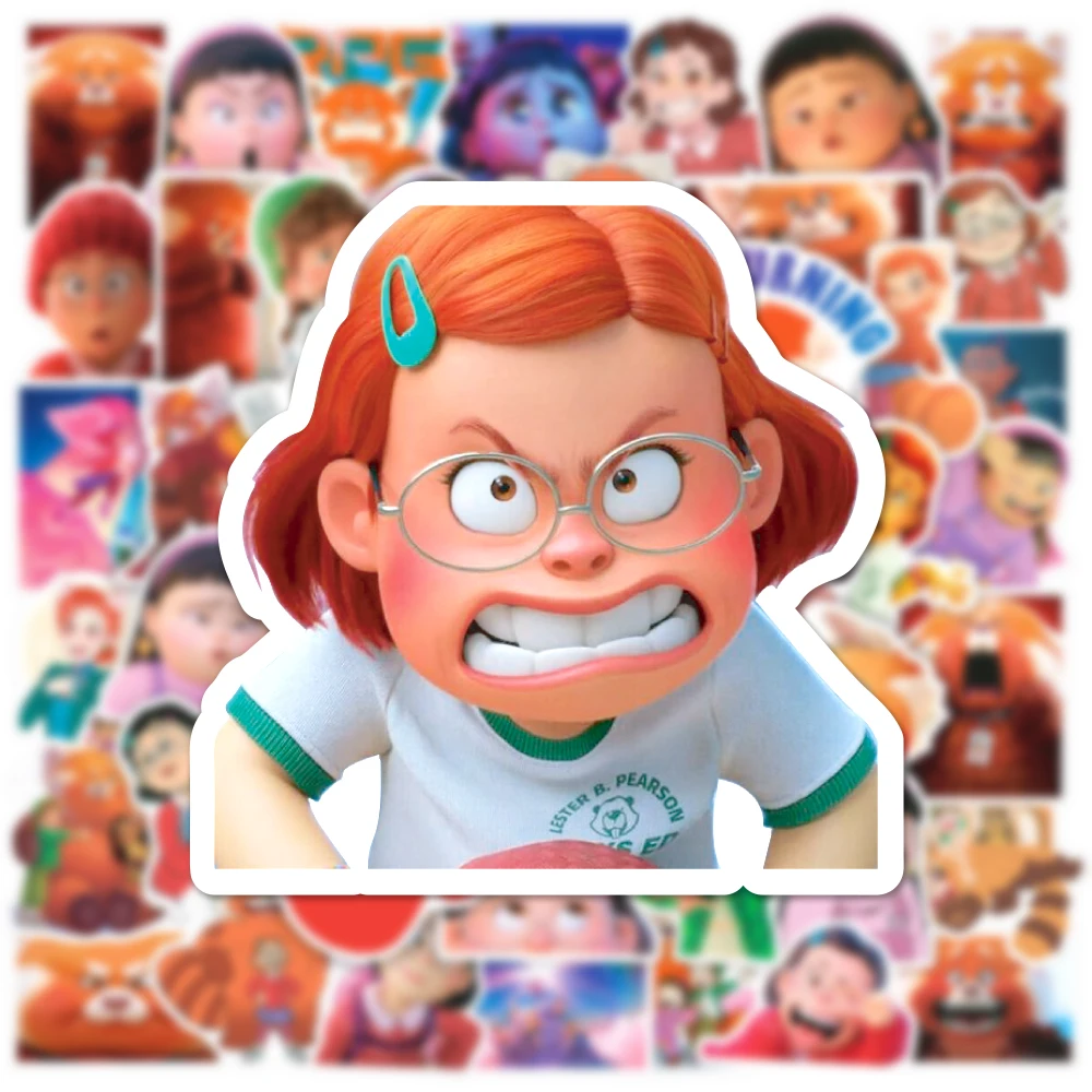 

10/30/50PCS Disney Cartoon Animation Movie Turning Red Cute Graffiti Stickers Decorative Water Cup Guitar Waterproof Decals Toys