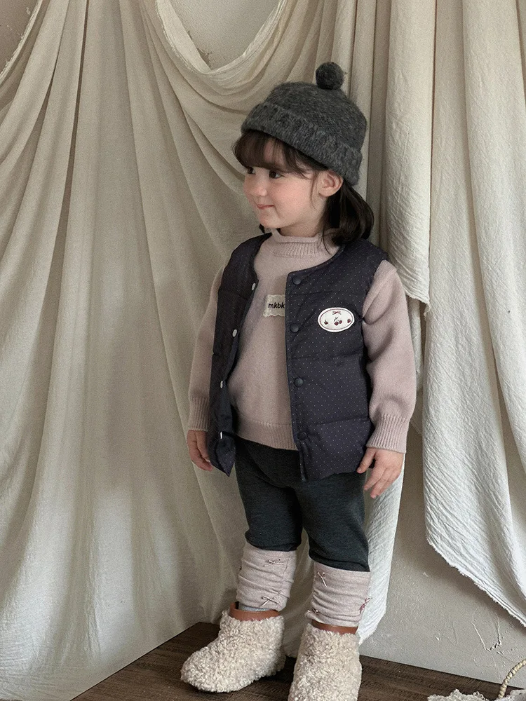 سترة الفتيات متعددة الاستخدامات تشبه الفتاة2025 الخريف والشتاء خفيفة الوزن سترة دون أكمام بطة بيضاء أسفل ملابس الرضع #5