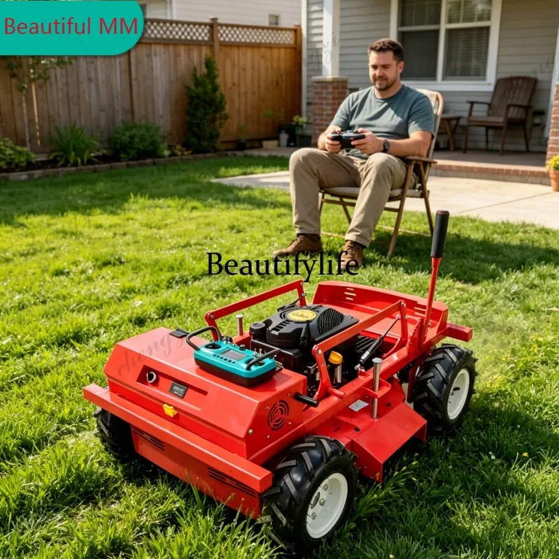 M138 Asmt Customized RC All-Terrain Crawler Mower Robotic Safety Emergency Stop Adjustable Cutting Lifting Lawn Device