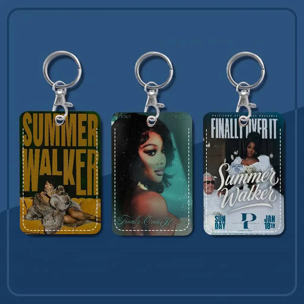 R&B Singer S-Summer Walker Bank Card,Subway, Bus Card Holder Keychain Key Ring Door Access Tags ID Card Case Keychain Access