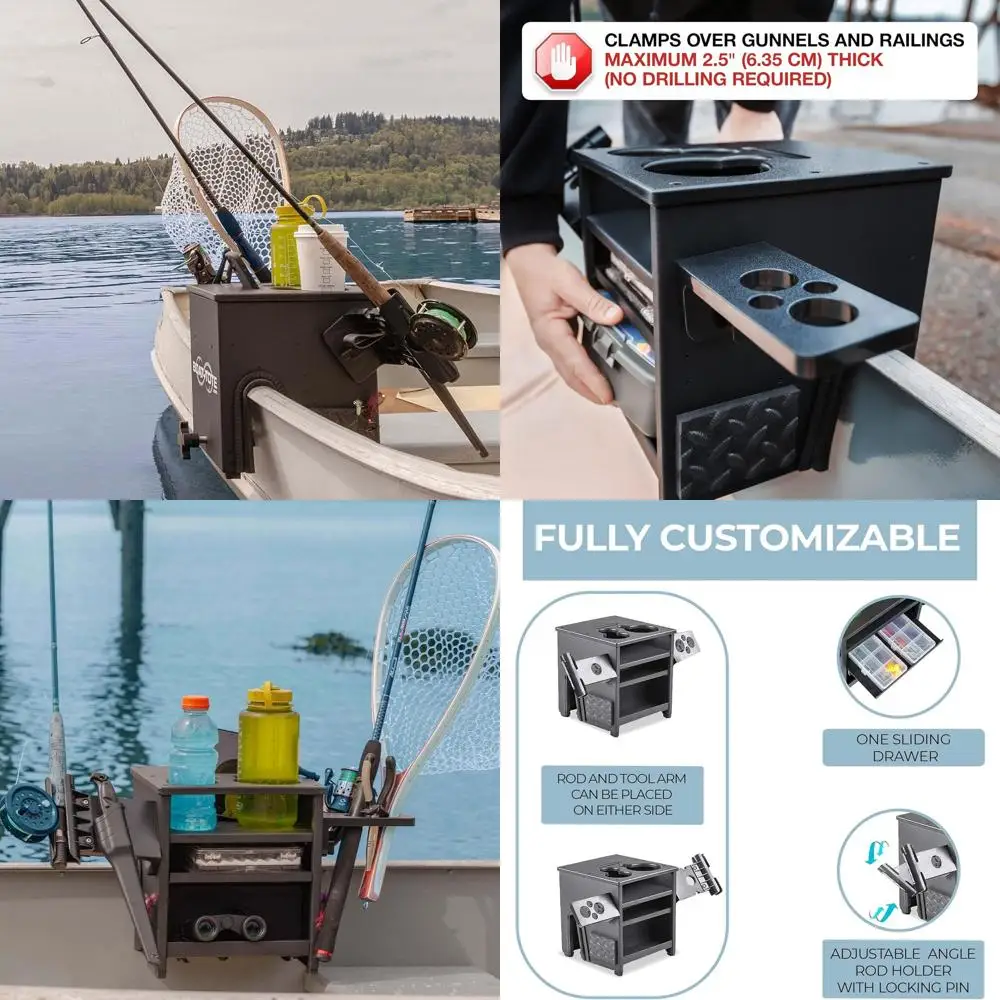 

Держатель и органайзер для хранения удочек Jon Boat — аксессуары для лодок John для рыбалки — подходит для ворон для лодок толщиной 2,5 дюйма или меньше ТОЛЬКО — режим