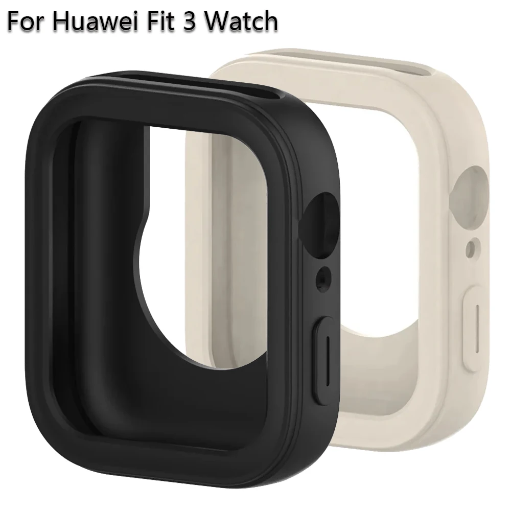 Silicone Case For Huawei Watch Fit 3 Screen Protector Full Coverage Protective Shell Cover For Huawei Watch Fit 3 Accessories
