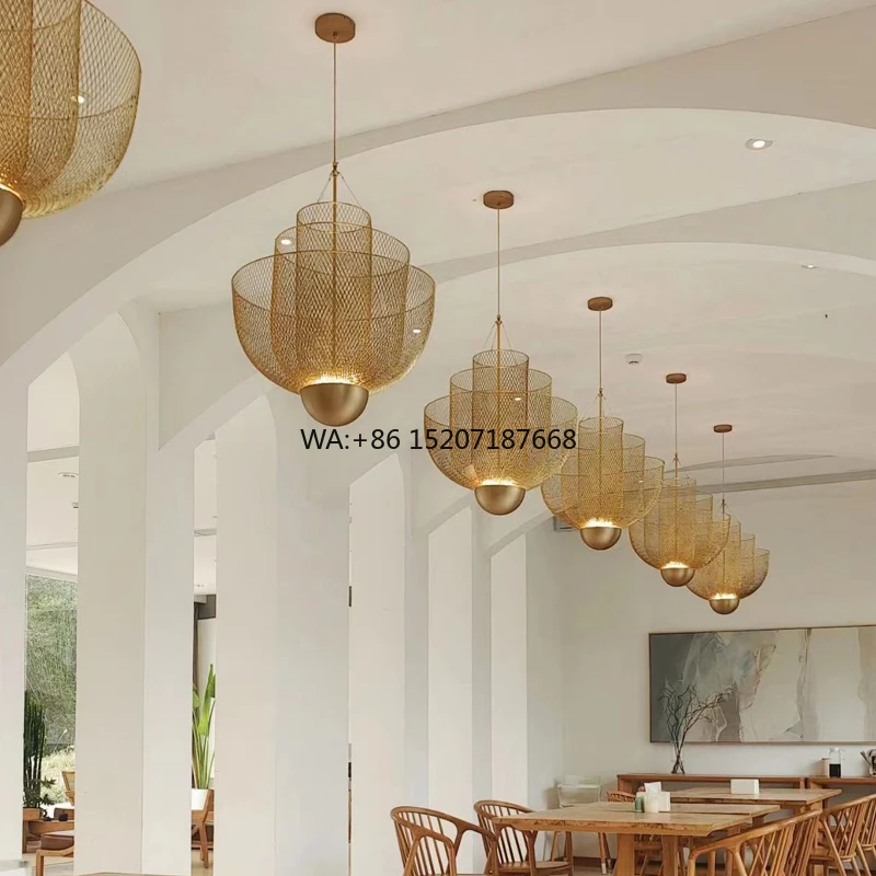 Nordic Designer Luxury Villa Shop Decoration Fixtures Steel Gold Luxury Modern    for Living Dining