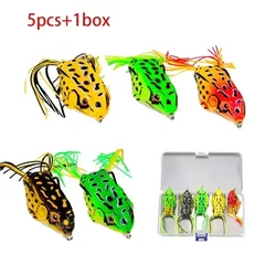 5 pz Topwater Thunder Rana Richiamo Bass Trota Esche Da Pesca Kit Set Artificiale Esca Morbida Swimbait Galleggiante per Acqua Dolce Acqua Salata