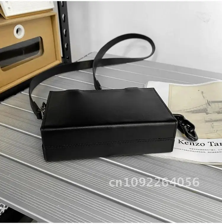 Man Small Box Shape Shoulder Crossbody Bags Pu Leather Designer Purse Mini 2022 Woman New Bag Fashion Handbag Chain Messenger