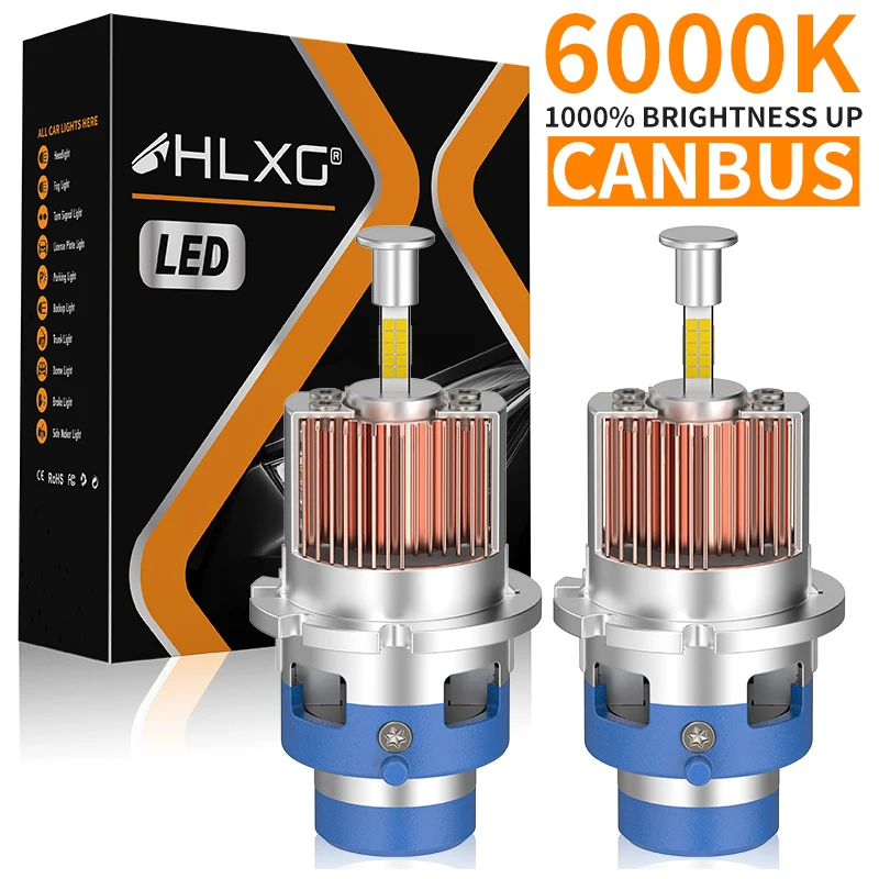 

HLXG D2S D4S Светодиодные фары HID D2R D4R Ксеноновые лампы 1:1 Размер 360 3D 9580 CSP 6000K Белый Plug&Play Автоматические светодиодные лампы 2 шт. Мощные