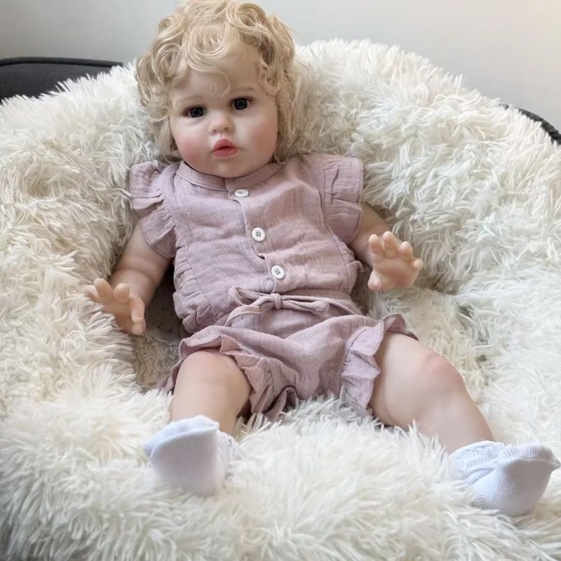 24インチ エリー 新生児 リボーンドール 幼児 プリンセス 女の子 リアルなソフトタッチ 3Dスキン 手植えの髪 クリスマスギフト