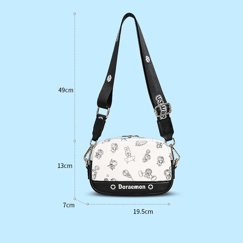 Doraemon-monederos y bolsos de mano Kawaii para mujer, bolso de mensajero para mujer, bolso cruzado de un hombro para niñas, estampado, envío gratis