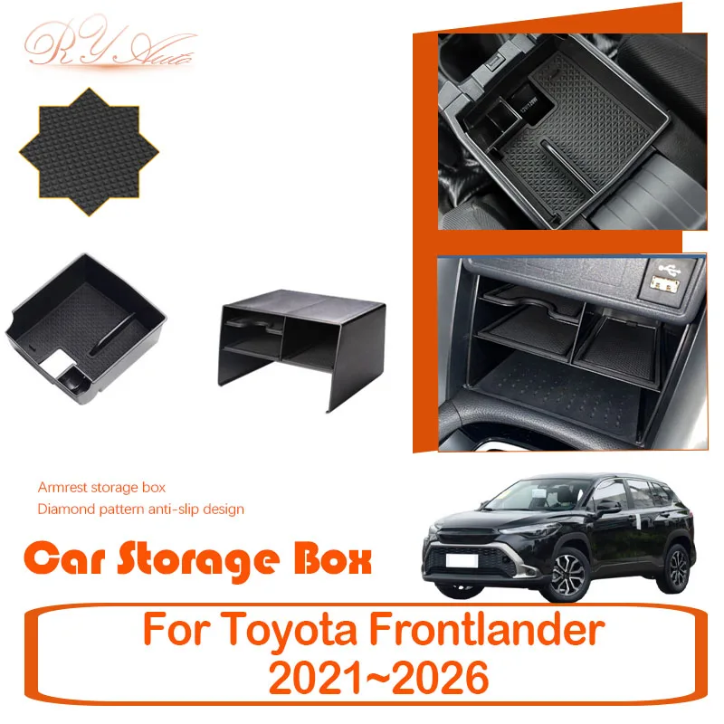 トヨタ-フロントランダー-xg10-2021-2022-2023-2024-2025-2026用-車載収納ボックス-汚れ防止-アームレスト-センターコンソールボックス-車アクセサリー