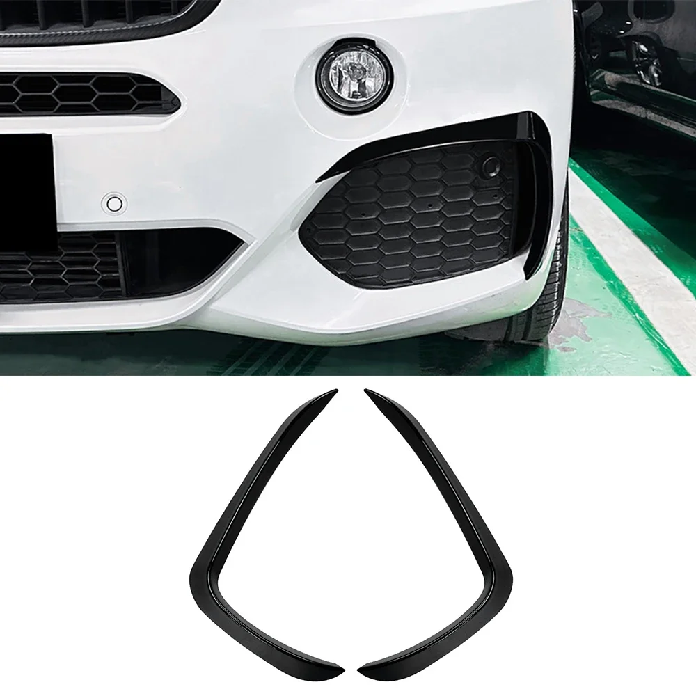 New! Front Bumper Spoiler Splitter Air Vent Fog Lamp Grille Trim For BMW X5 F15 M Sport 2014 2015 2016 2017 2018 Tuning Glossy b