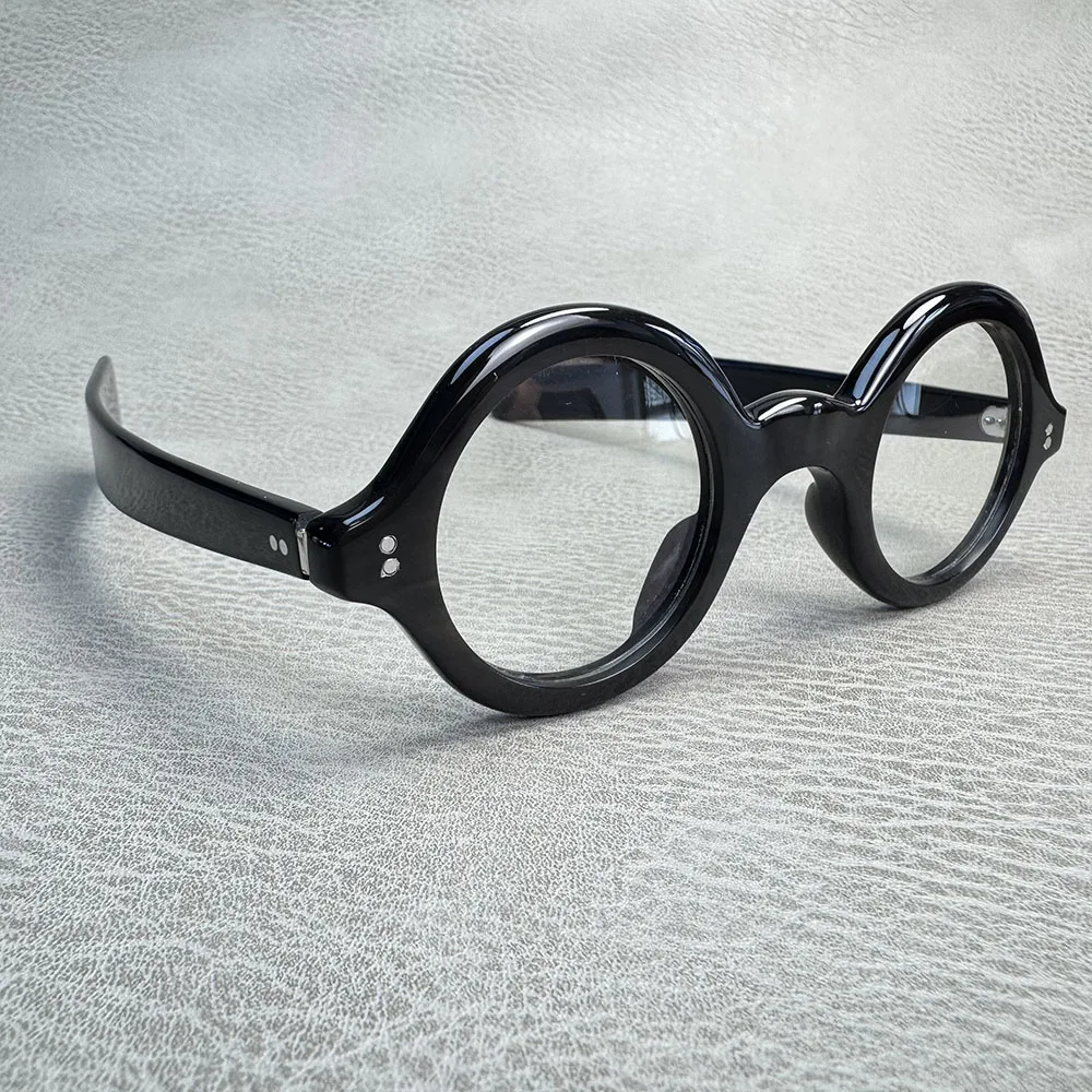 Eyeglass Frames Unique Round Vintage Myopia Eyeglasses Handmade Buffalo Horn Small Wide Temple Prescription Eyeglass Frames
