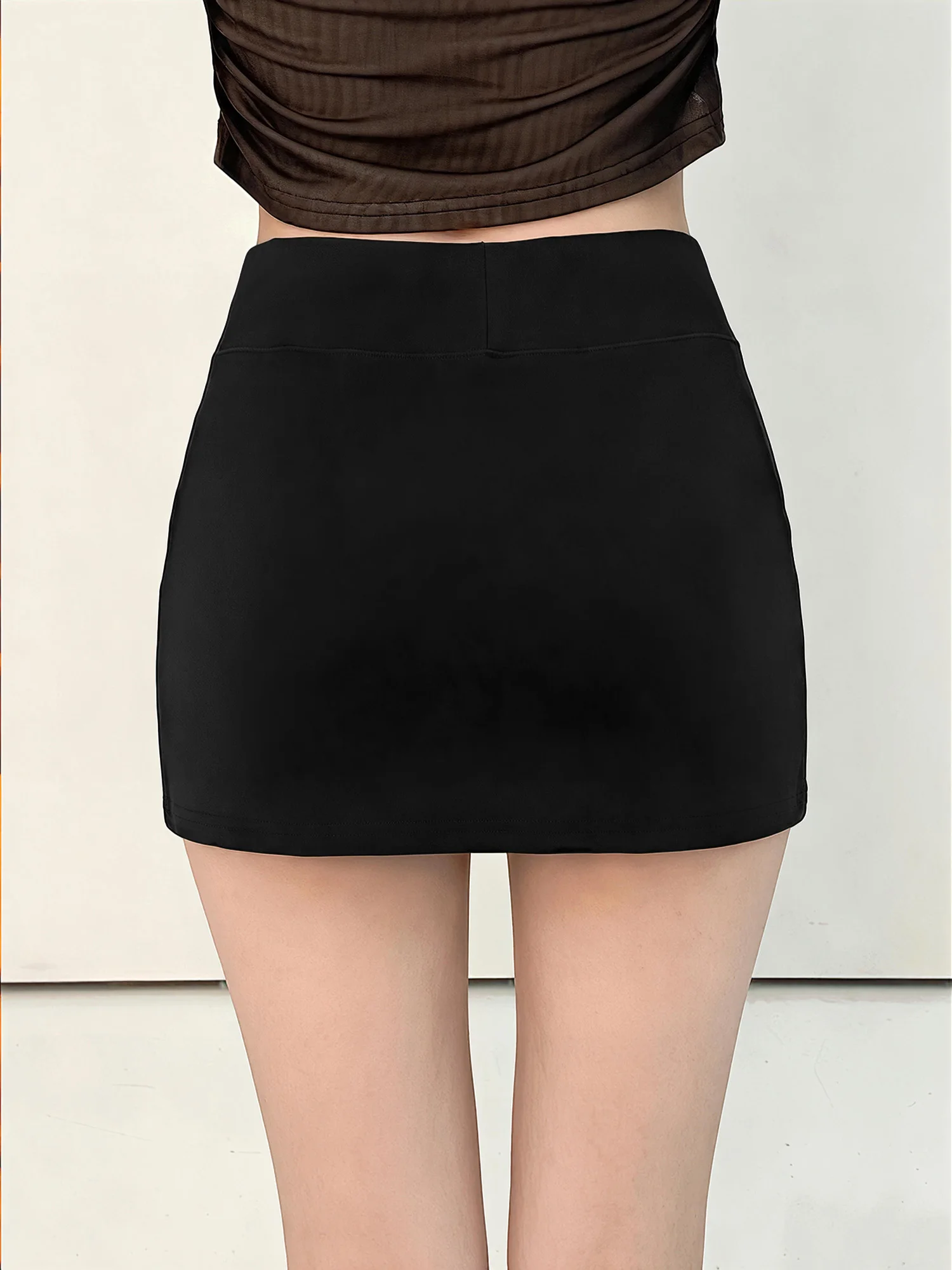 Women Stretch Soft Athletic Skirt Skort High Waist Drawstring Waistband Built-in Safety Short Pants Daily Street Gym Tennis Wear