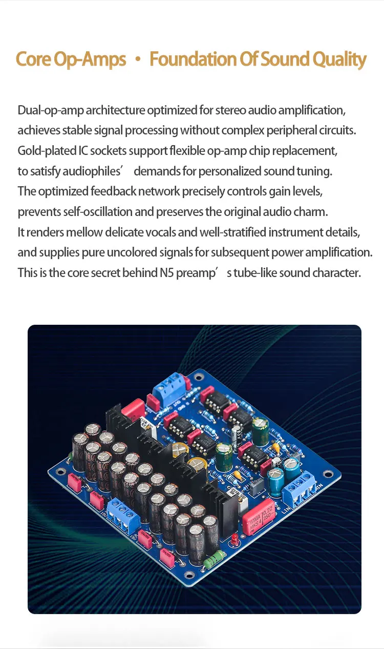 N5 Vorverstärker Audiophiler Vorverstärker-Board Klasse A Netzteil HiFi-Vorverstärker – Detail 4