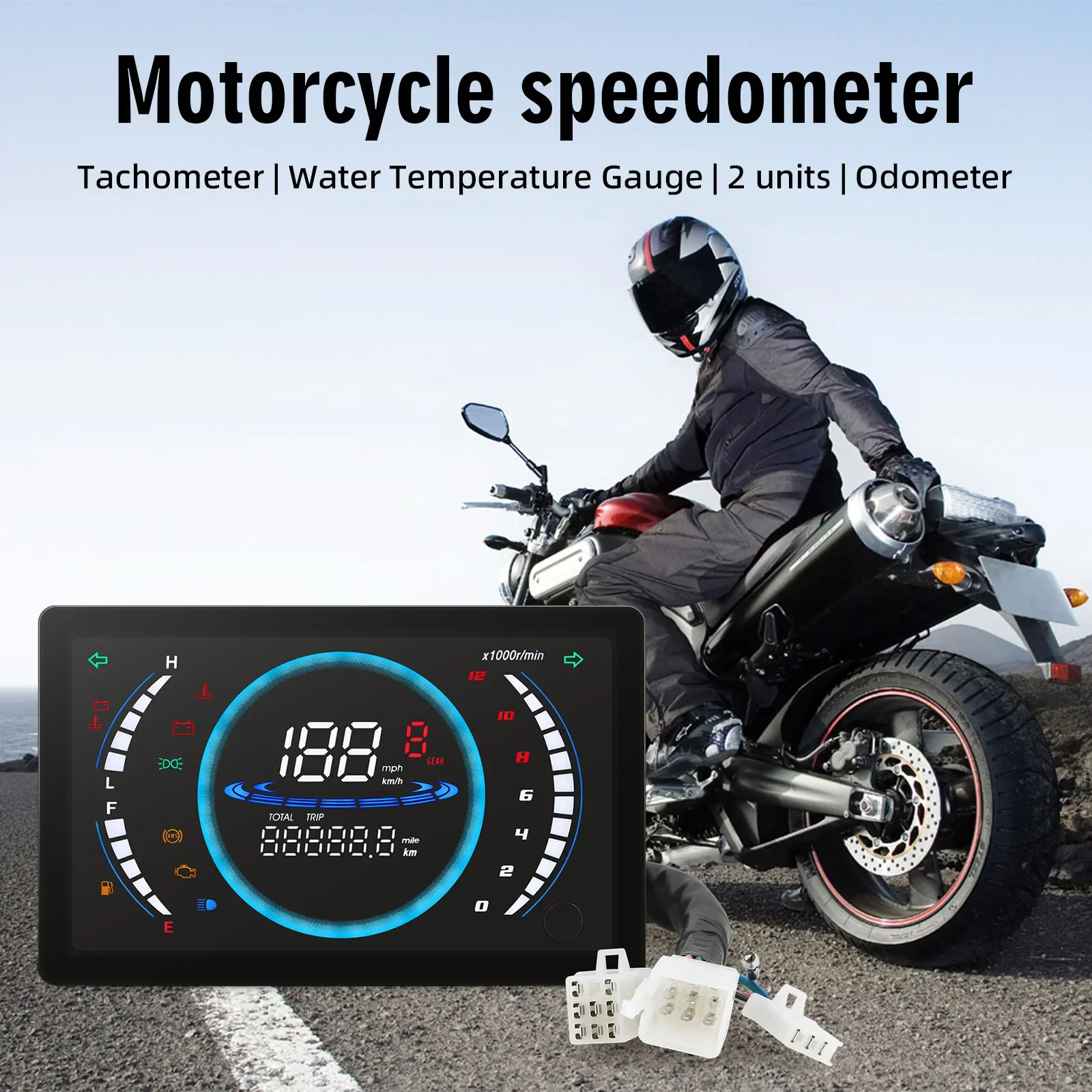 Motorcycle Speedometer Digital Dashboard Panel LED RPM Oil Level Water Temp Volt Meter For Honda EX5 Dream For Mexico Motorcycle