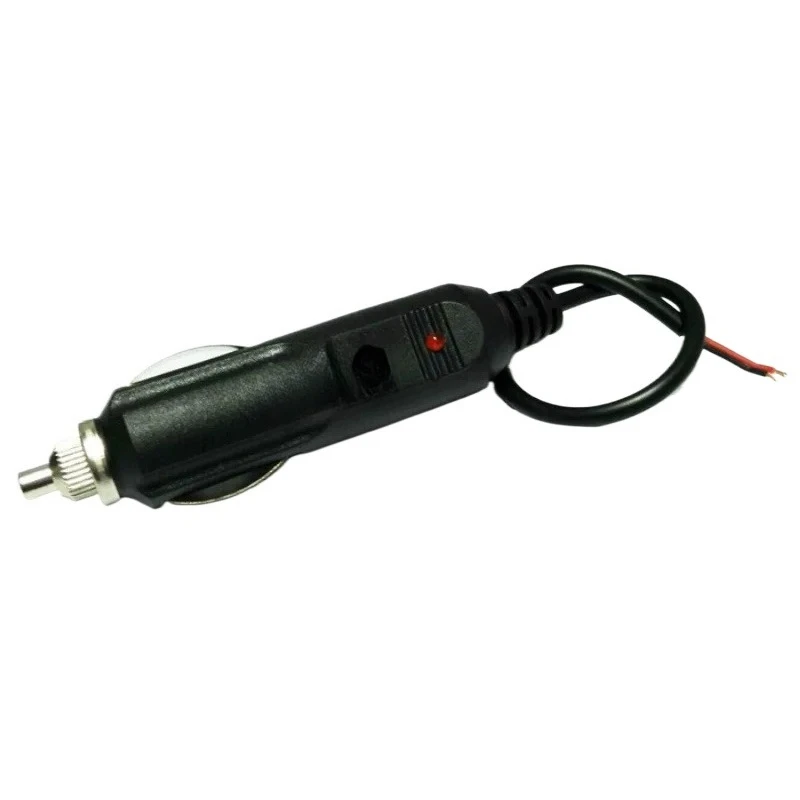 DC 12V 24V Car Cigarette Lighter Plug Male Head With Indicator Light Vehicle Electrical Cigarette Lighter Plug Charger Adapter