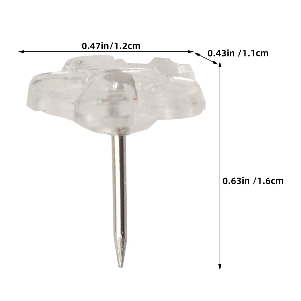 꽃 푸시 핀 코르크 보드 귀여운 엄지 압정, 그림 푸시 핀 꽃 벽 다리미 장식 투명 게시판, 100 개