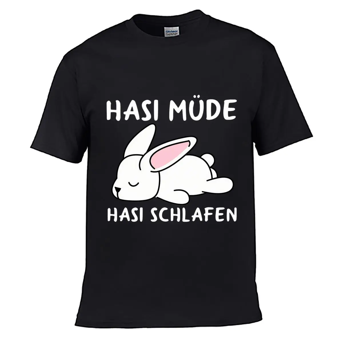 Sleepy Rabbit Resting Bunny Illustration short-sleeved T-shirt Casual Tee