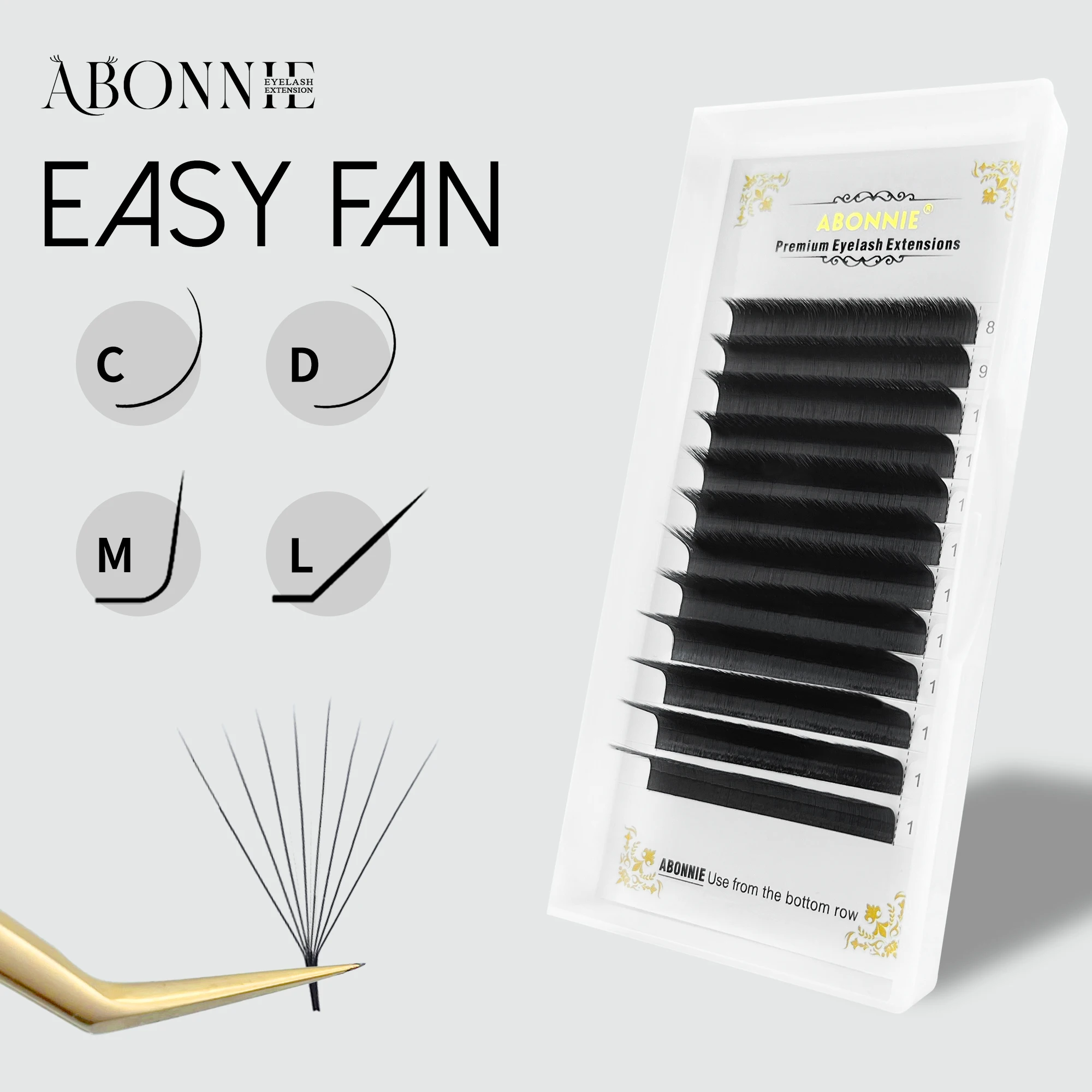 ABONNIE M L Curl Easy Fanning Auto Fans Eyelash Extension Self Handing Making Fast Bloom Flowering Mega Volume Lashes