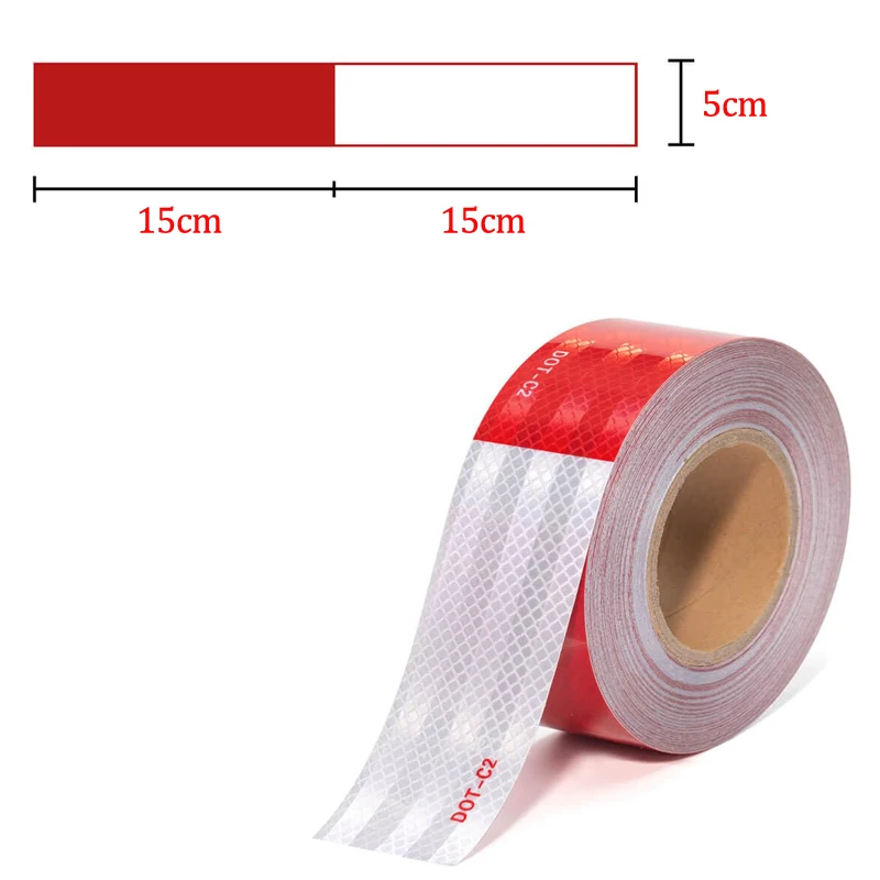 DOT-C2 Reflective Safety Tape Waterproof Red White Adhesive Conspicuity Tape For Trailer Trucks