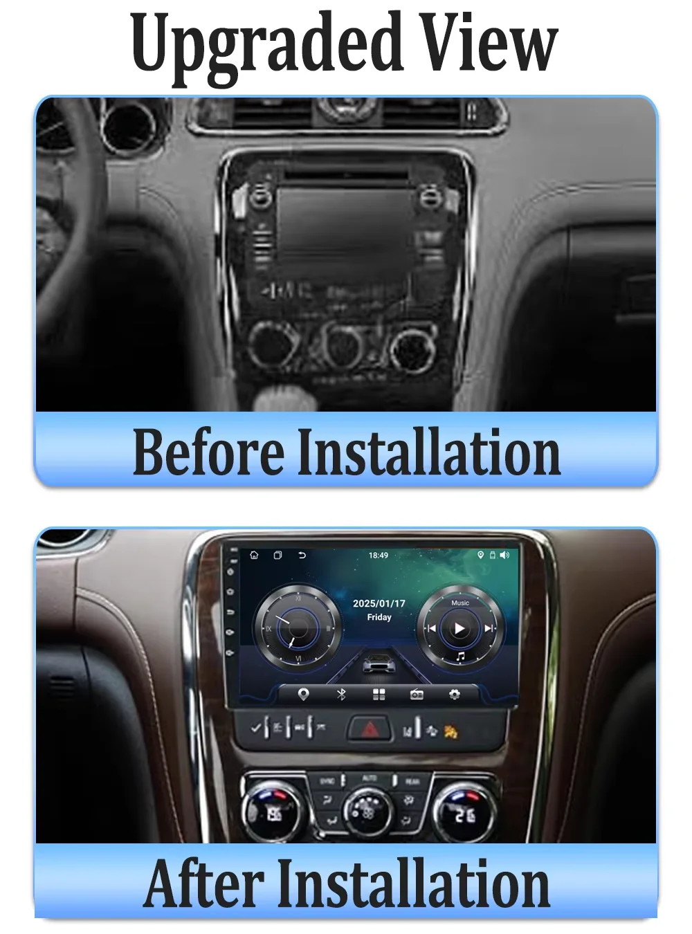 Android Car for Buick Enclave 2007 - 2017 CarPlay GPS Head Unit Navigation Stereo Video Screen Bluetooth WiFi 5G No 2din DVD
