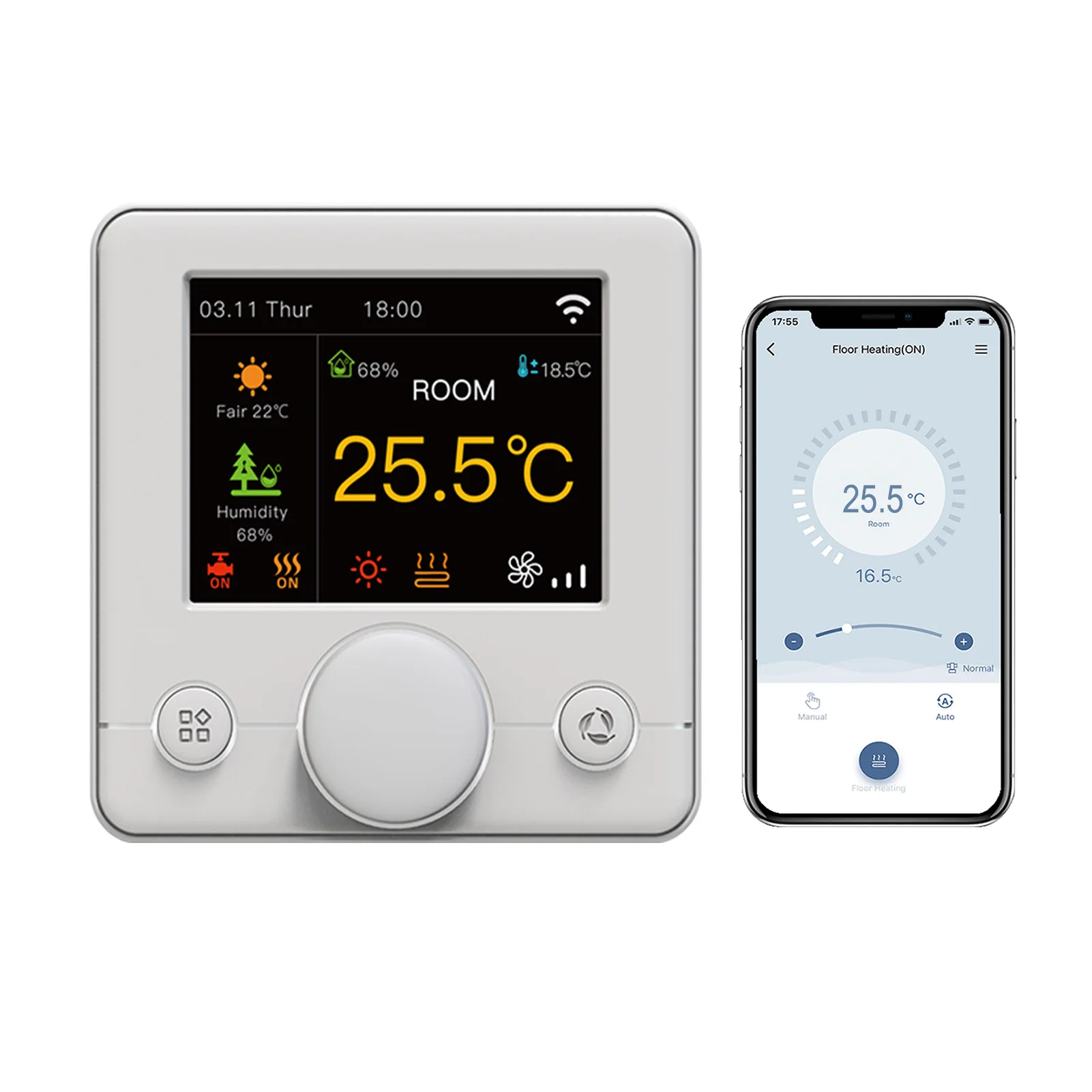 Qiumi Smart Wifi Color Knob Thermostat Air Conditioning Temperature Controller Works with Alexa Google Home