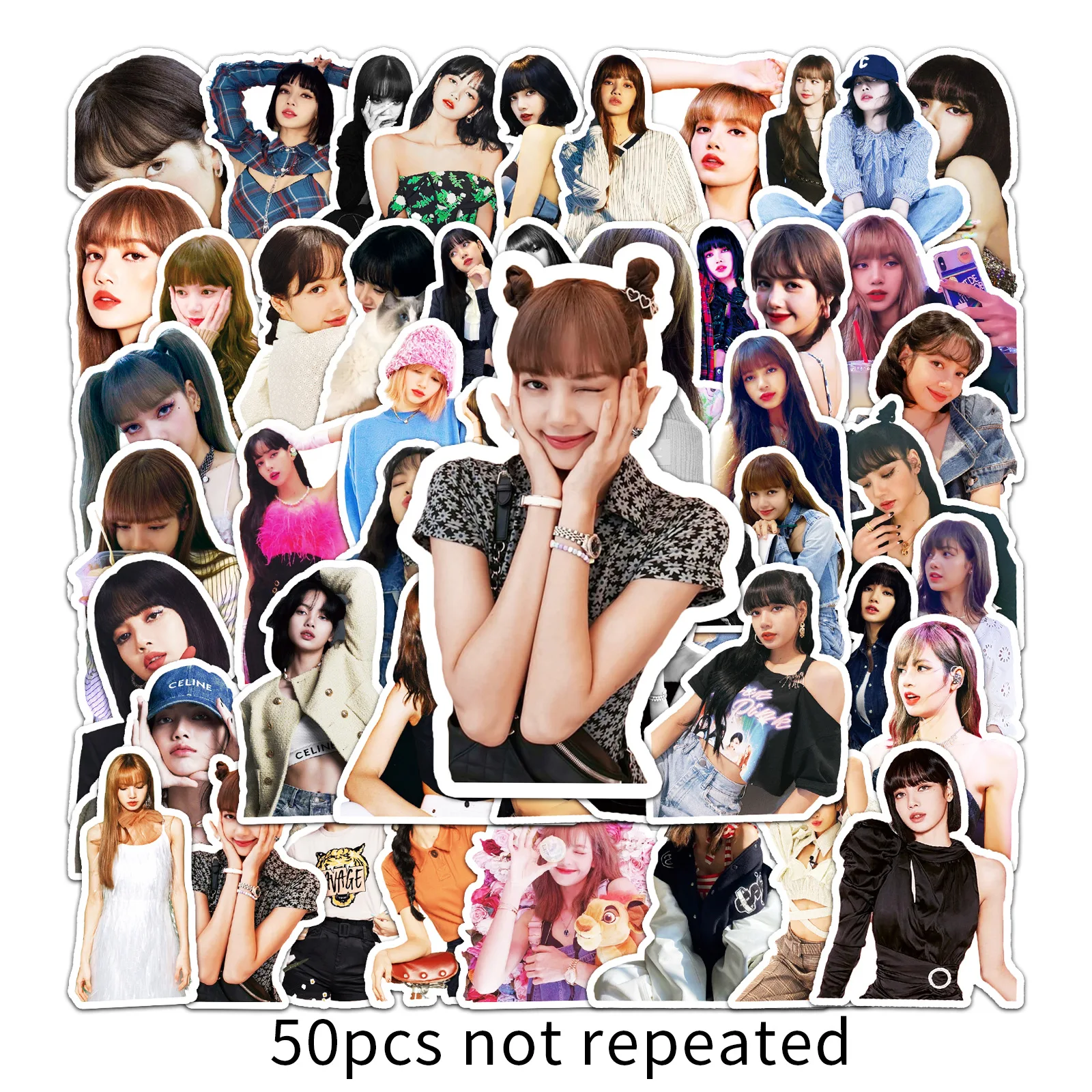 50pcs Korean Super Popular Group Star Fan Collection DIY Phone Waterproof Sticker