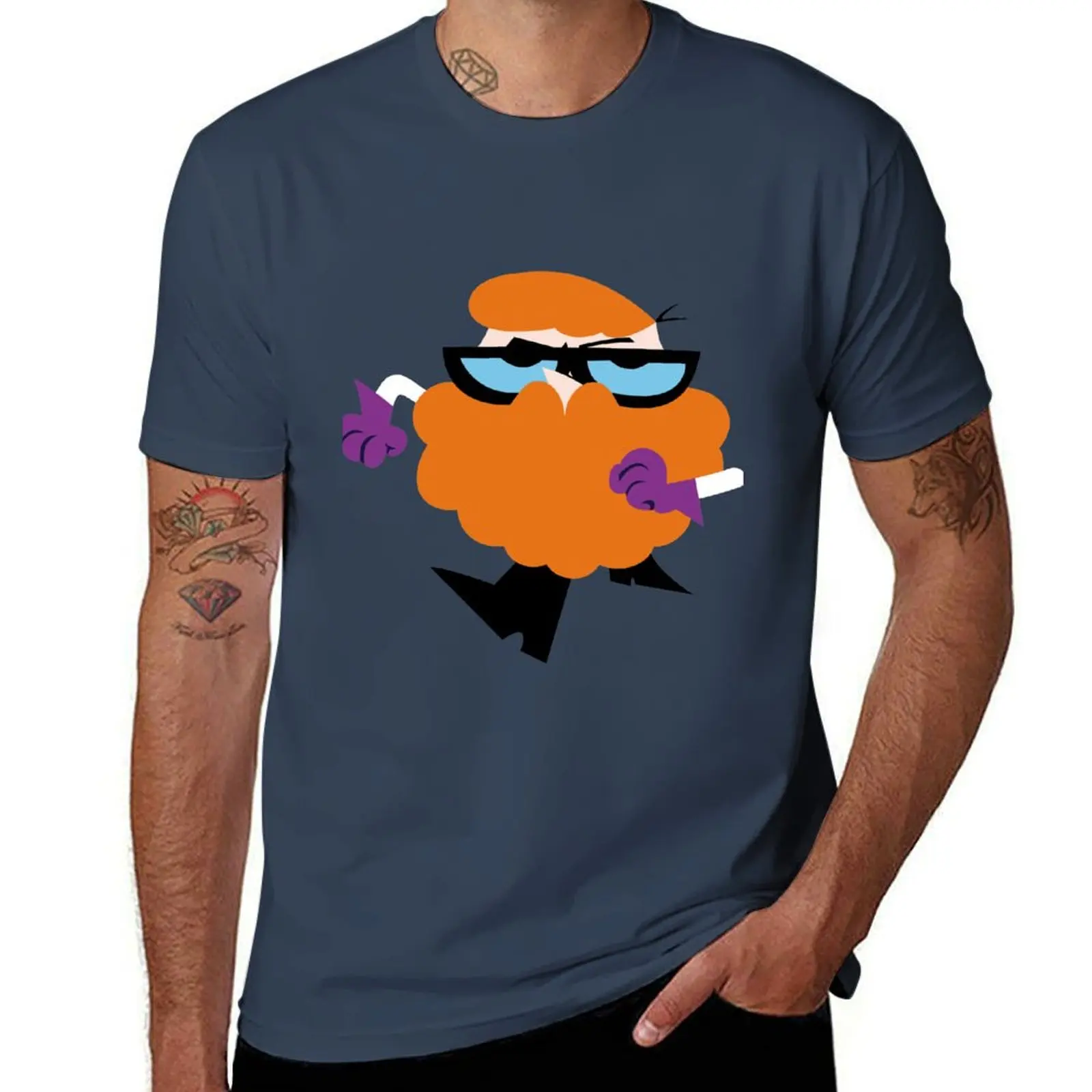 Dexter Beard Lab T-Shirt Fashion Print Casual Short Sleeve
