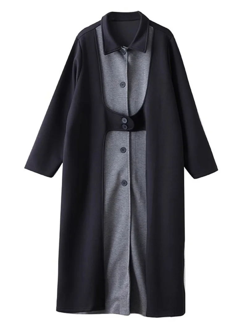 Literaire casual windjack halflange herfst- en winterkleding enkele rij knopen vintage Koreaanse stijl trendy jas w1111