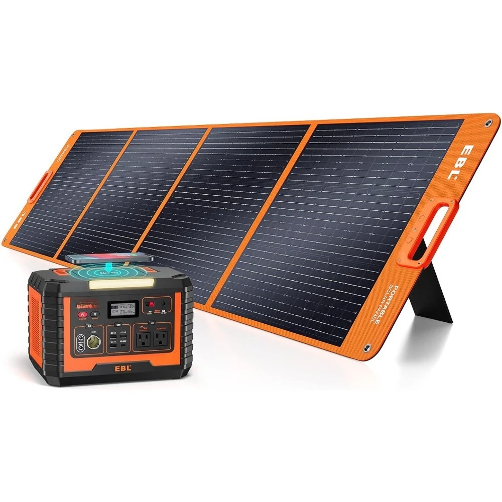

1000W Solar Generator with 200W Portable Solar Panel, Power Station 1000W, Backup Battery Pack - Solar Kit for RV/Van Campin