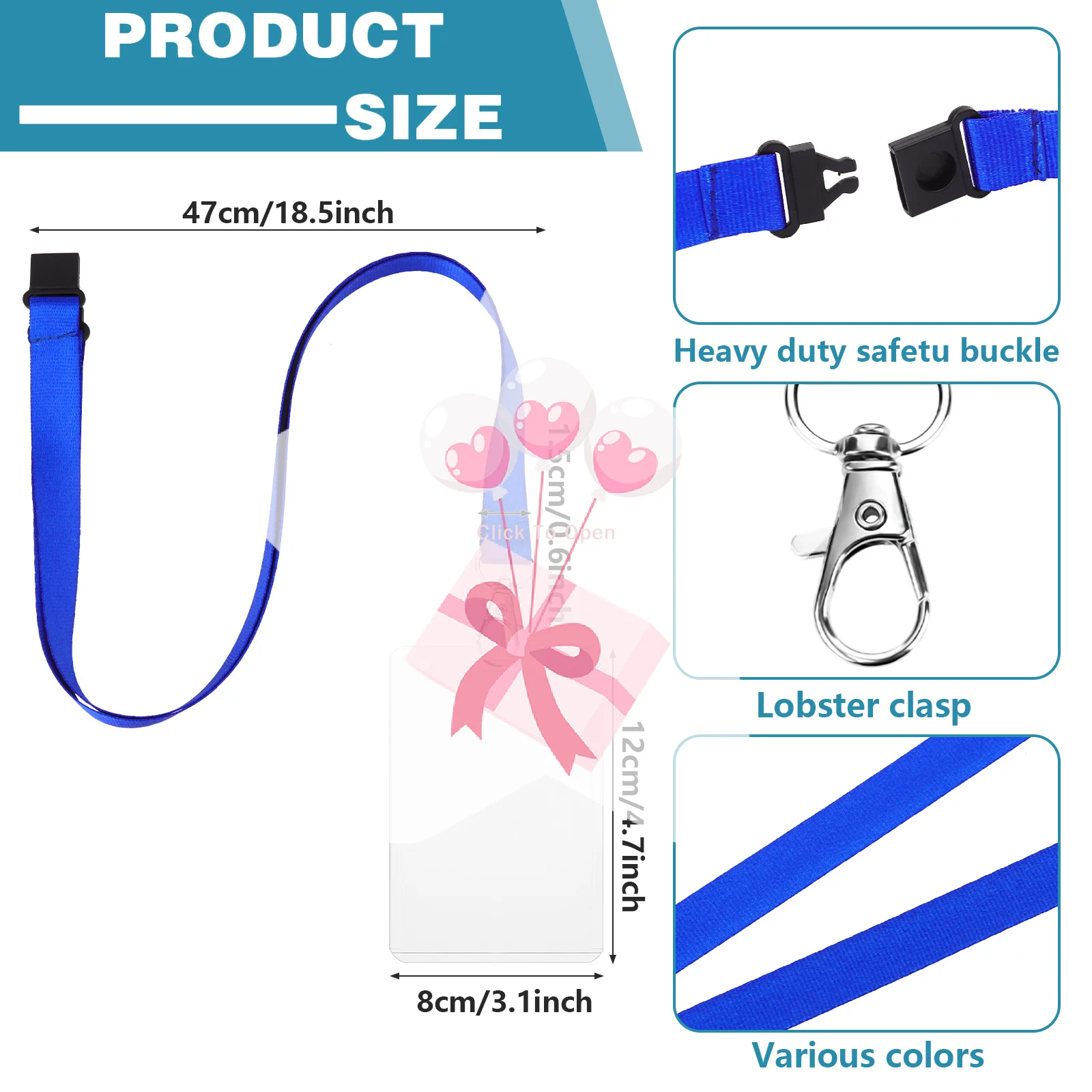 24 حزمة من اسهم ملونة مع 24 حامل شارة اسم بطاقة الهوية، حبل انفصال لحاملي البطاقات، اسهم سريعة الإصدار مع آمنة